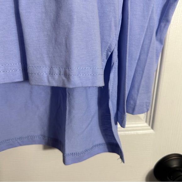 Eileen Fisher women's long sleeved tee, sz L, hi/lo hem, periwinkle blue, layer - Picture 4 of 6